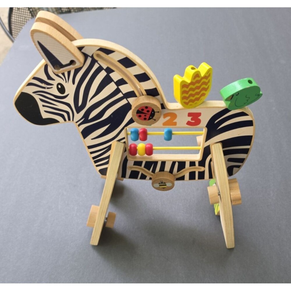 Manhattan Toy Safari Zebra Wooden Toddler Activity Toy